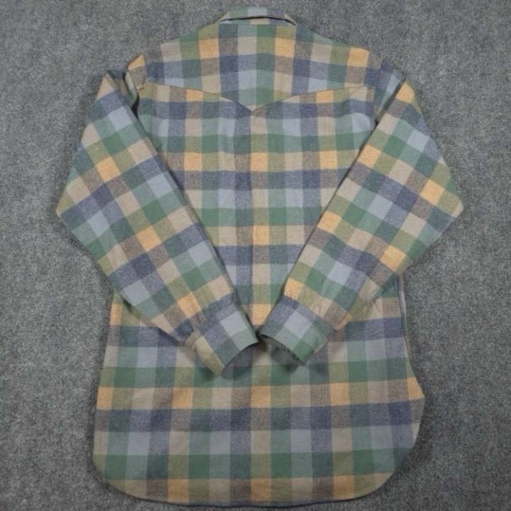 VTG 70s Pendleton High Grade Western Wear Shirt Mens M Pearl Snap Wool READ - Picture 9 of 12